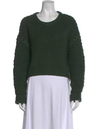 Pre-owned Cinq À Sept Scoop Neck Sweater In Green