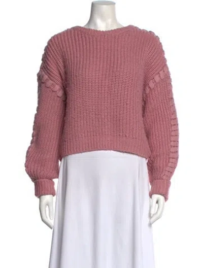 Pre-owned Cinq À Sept Scoop Neck Sweater In Pink