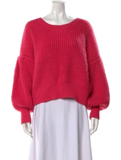 Pre-owned Cinq À Sept Scoop Neck Sweater In Pink