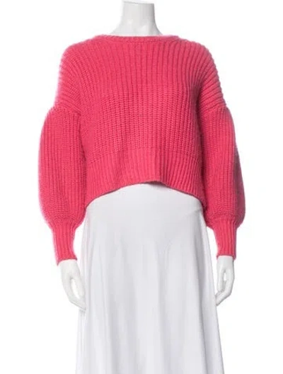Pre-owned Cinq À Sept Scoop Neck Sweater In Pink