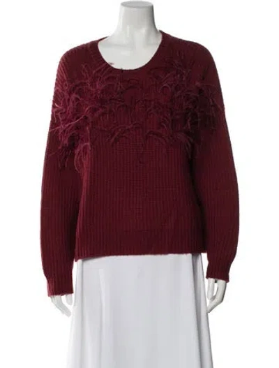 Pre-owned Cinq À Sept Scoop Neck Sweater In Red