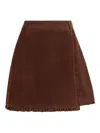 Cinq À Sept Scotlyn Faux Wrap Miniskirt In Brown
