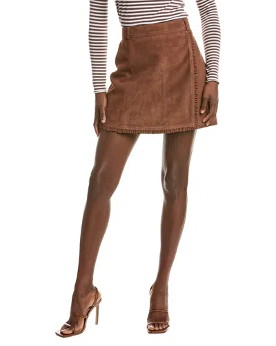 Cinq À Sept Scotlyn Suede Mini Skirt In Brown