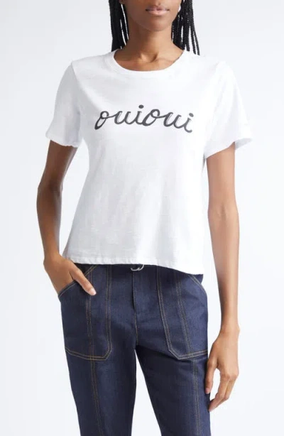 Cinq À Sept Script Oui Oui T-shirt In White