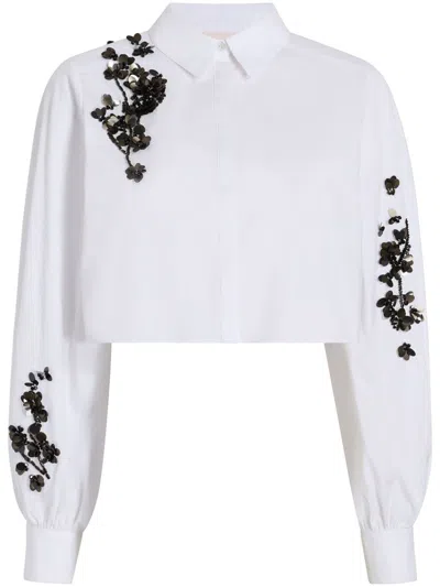 Cinq À Sept Selina Cropped Shirt In White