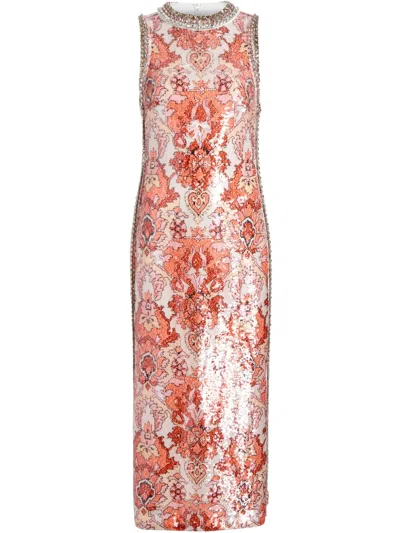 Cinq À Sept Sequin Damask Ayden Dress In Pink