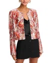 Cinq À Sept Cinq A Sept Sequin Damask Jacket In Pink Poppy