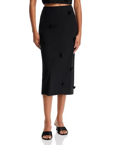 Cinq À Sept Cinq A Sept Sequin Dot Abbie Skirt In Black/black