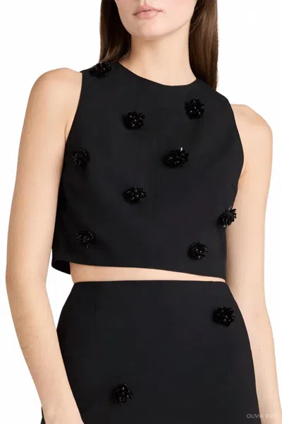 Cinq À Sept Cinq Sequin Dot Abbie Top In Black