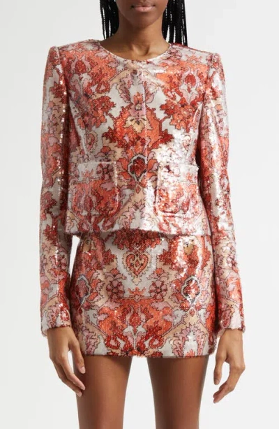CINQ À SEPT CINQ À SEPT SEQUIN FLORAL JACKET