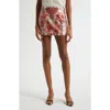 Cinq À Sept Juno Mini Skirt In Pink Poppy Multi