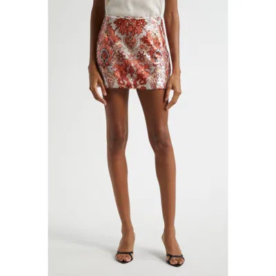 CINQ À SEPT CINQ À SEPT SEQUIN FLORAL MINISKIRT