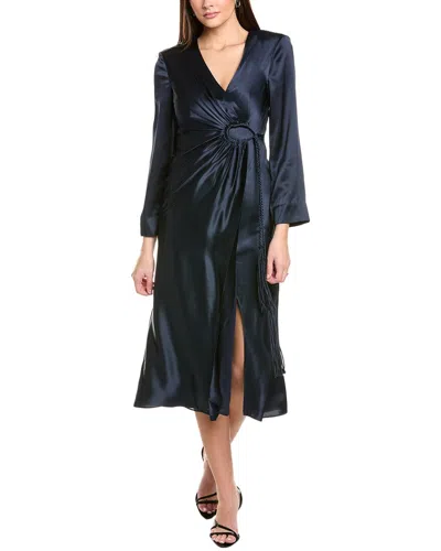 Cinq À Sept Serena Silk Midi Dress In Blue