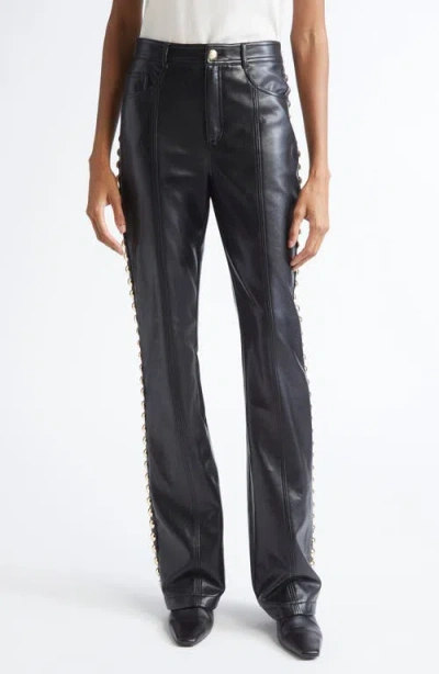 Cinq À Sept Shailene Stud Detail Faux Leather Pants In Black