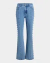 Cinq À Sept Shailene Studded Flare Jeans In Blue Haze