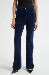 Cinq À Sept Cinq A Sept Shailen High Rise Velvet Denim Jeans In Annecy In Black