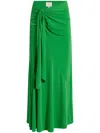 Cinq À Sept Sheila Knotted Long Skirt In Green