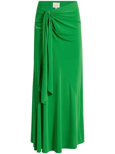 Cinq À Sept Sheila Knotted Long Skirt In Green