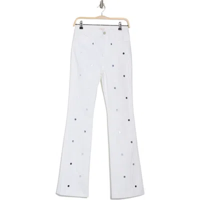 Cinq À Sept Shilene Mirror Sequin Flare Pants In White