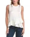 Cinq À Sept Shiny Luisa Top In White In White