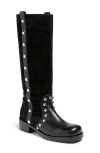 Cinq À Sept Shira Stud Knee High Boot In Black