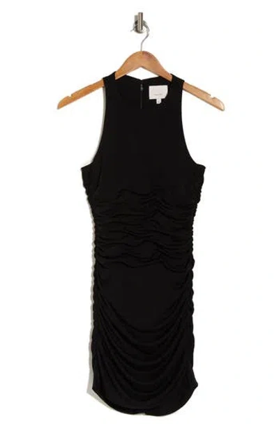 Cinq À Sept Shirlee Ruched Minidress In Black