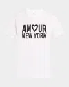 Cinq À Sept Short-sleeve Amour Heart Tee In Whiteblack