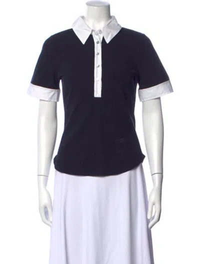 Pre-owned Cinq À Sept Short Sleeve Polo In Black