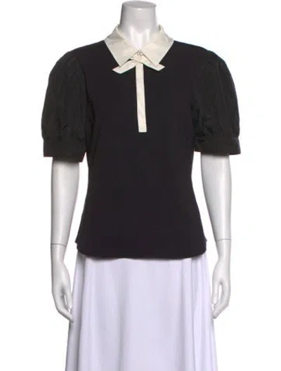 Pre-owned Cinq À Sept Short Sleeve Top W/ Tags In Black