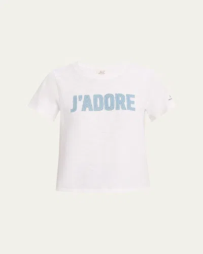 Cinq À Sept Denim Jadore Shrunken Tee White/light Wash
