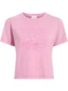 Cinq À Sept Cinq A Sept Garment Dye Logo Shrunken Tee In Pink