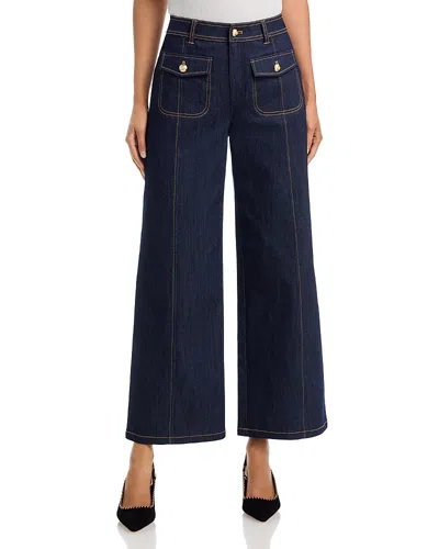 Cinq À Sept Cinq A Sept Sidoni Mid Rise Wide Leg Jeans In Indigo In Blue
