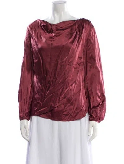 Pre-owned Cinq À Sept Silk Cowl Neck Blouse In Pink