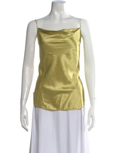 Pre-owned Cinq À Sept Silk Cowl Neck Top In Multi