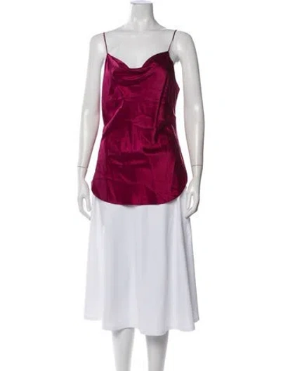 Pre-owned Cinq À Sept Silk Cowl Neck Top W/ Tags In Purple