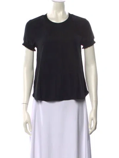 Pre-owned Cinq À Sept Silk Crew Neck T-shirt In Black