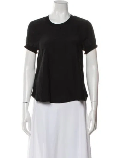 Pre-owned Cinq À Sept Silk Crew Neck T-shirt In Gray