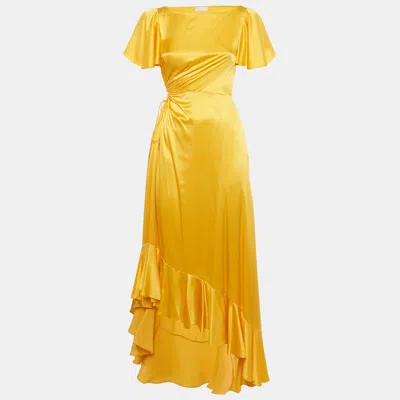 Cinq À Sept Patti Silk Midi Dress In Yellow