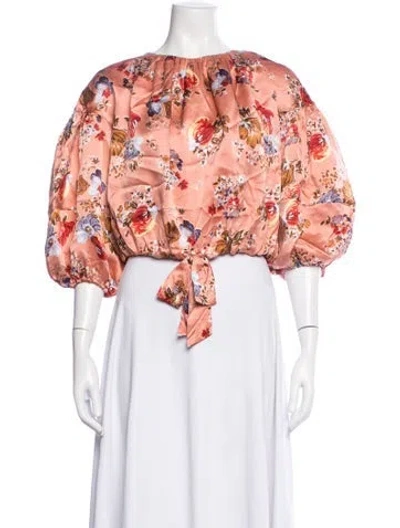 Pre-owned Cinq À Sept Silk Floral Print Blouse