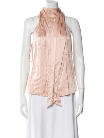 Pre-owned Cinq À Sept Silk Halterneck Top In Pink