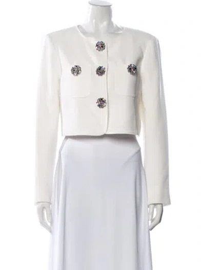Pre-owned Cinq À Sept Silk Jacket In White