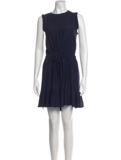Pre-owned Cinq À Sept Silk Knee-length Dress In Blue