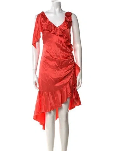 Pre-owned Cinq À Sept Silk Knee-length Dress In Pink