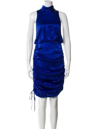Pre-owned Cinq À Sept Silk Knee-length Dress W/ Tags In Blue