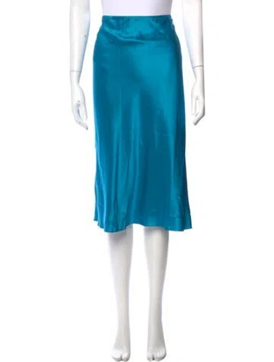 Pre-owned Cinq À Sept Silk Knee-length Skirt In Blue