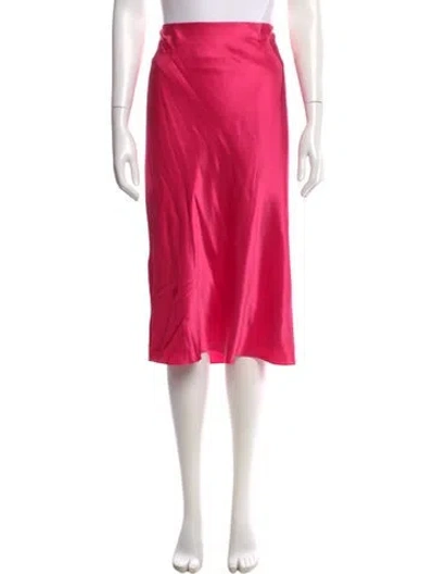 Pre-owned Cinq À Sept Silk Knee-length Skirt In Pink