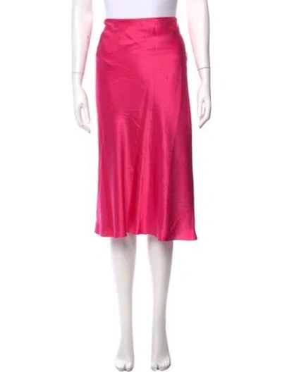 Pre-owned Cinq À Sept Silk Knee-length Skirt In Pink