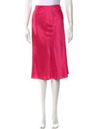Pre-owned Cinq À Sept Silk Knee-length Skirt In Pink