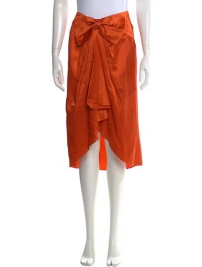 Pre-owned Cinq À Sept Silk Knee-length Skirt W/ Tags In Orange