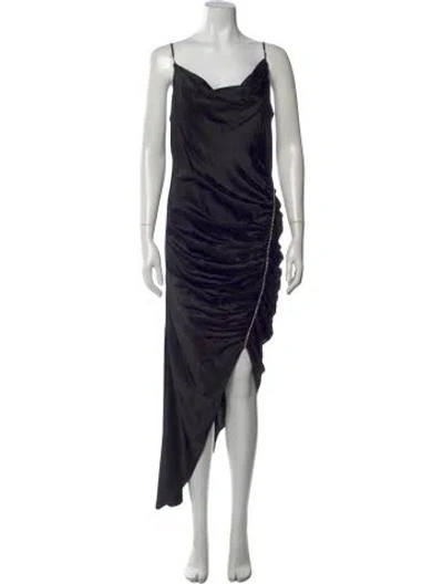 Pre-owned Cinq À Sept Silk Long Dress In Black